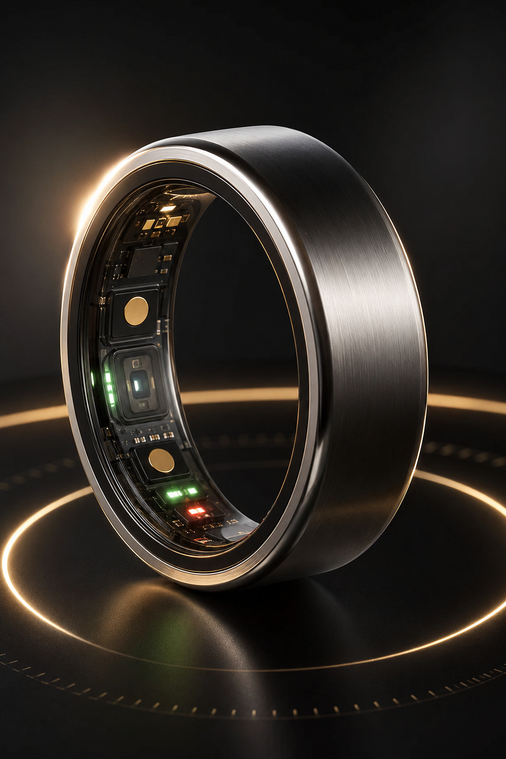 SILO Smart Ring &mdash; titanium shell with internal sensor array